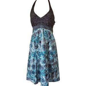 Athleta Halter Top Dress with Shirring Smocking Gorgeous Paisley Activewear